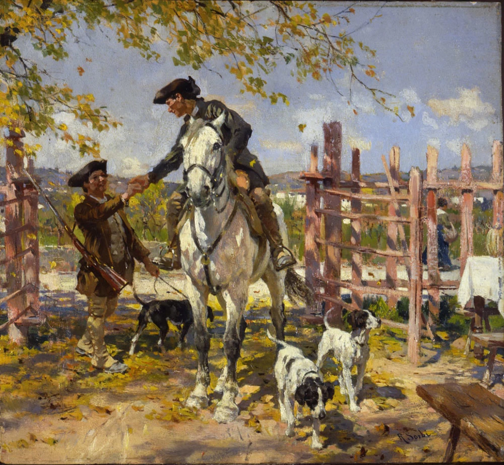 Cacciatore con cani (1885) - Museo nazionale della scienza e della tecnologia Leonardo da Vinci